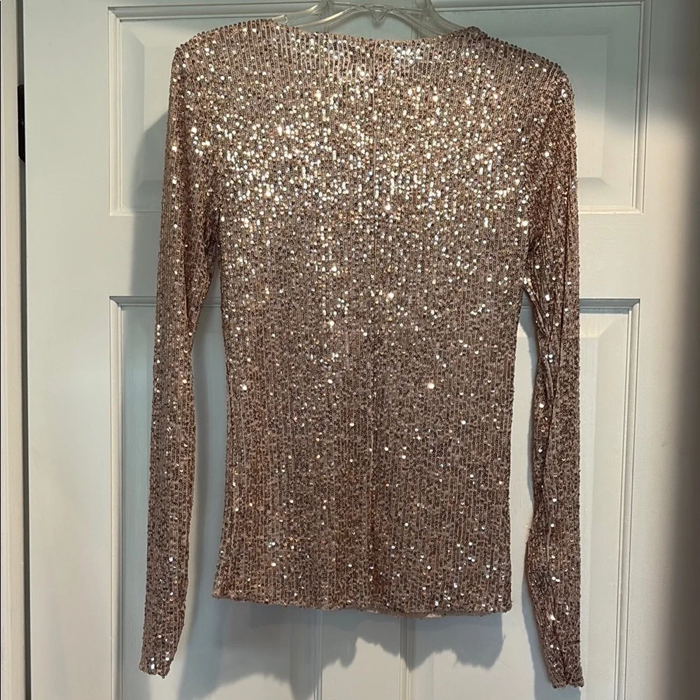 Sequin Long Sleeve Top - Pink - Picture 5 of 8